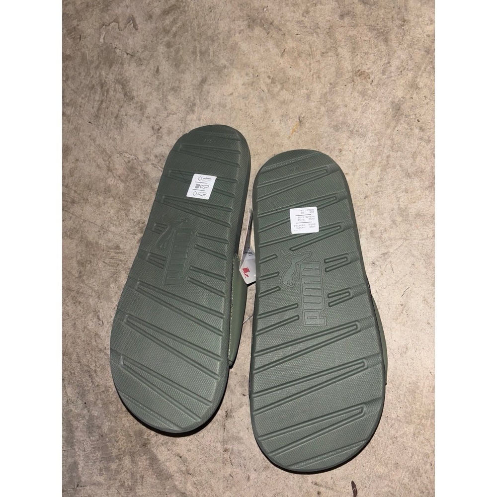 Puma Cool Cat Women's Slides Sandals Green Gold Logo Size 8 NEW - Picture 3 of 3